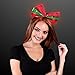 FlashingBlinkyLights Sequin Light Up Green & Red Christmas Bow Headband