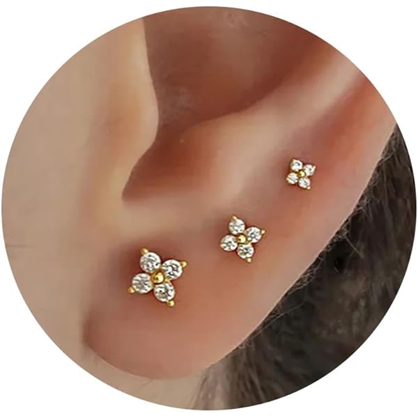 Surface Tragus Piercing Jewelry Ddmyaug Set Of CZ Gem Crystal