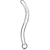 Crystal Glass Pleasure Wand Dildo Penis - AKStore - Smooth Glider Curved Glass,Clear