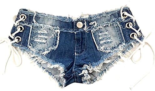 LTCOMPANY Women Sexy Mini Hot Pants Cut Off Low Waist Denim Jeans Pants (MEDIUM)