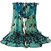 TR.OD Fashion Women's Long Peacock Print Chiffon Scarf Wrap