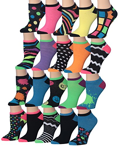 Tipi toe women s 20 pairs colorful patterned low cut / …
