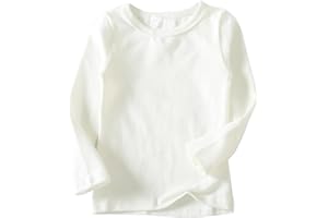 Niyage Toddler Soft Thick Crewneck Tee Tops Girls Comfort Basic Long Sleeve T-Shirt