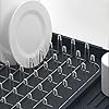 Joseph-Joseph-Extend-Expandable-Dish-Rack-Grey-Metal Joseph Joseph Extend Expandable Dish Drainer Rack with Removable Cutlery Holder Swivel Draining Spout - Grey