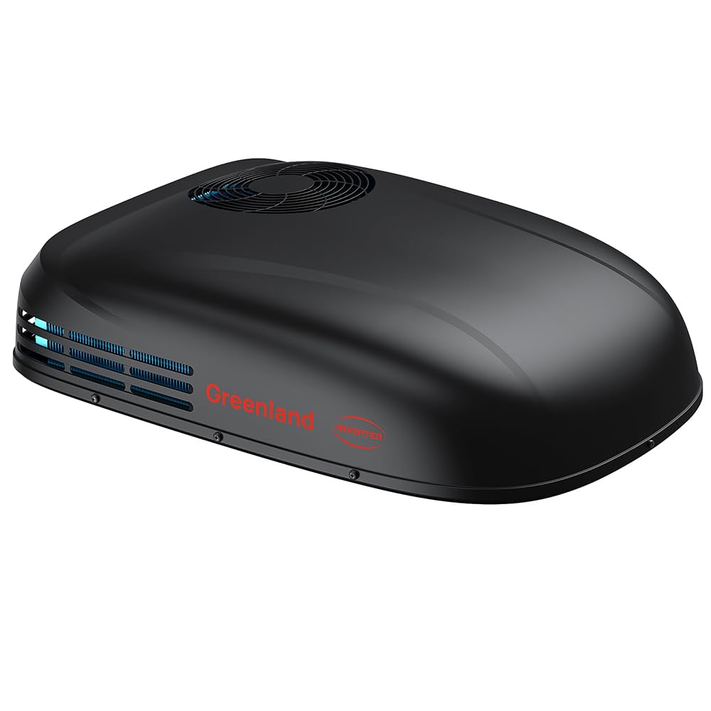 Photo 1 of TURBRO Inverter 13.5K BTU RV Air Conditioner with Cooling and Heat Pump, Non-Ducted Low-Profile Rooftop Unit, WiFi & Remote Control, AC Unit Only, No ADB, Only Equip with Greenland ADB, Black