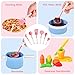 Balnore Kids Kitchen Pretend Play Toys, 28 Pcs Macaron Toy Kitchen Sets with Cooking Set Cookware Playset Pots and Pans Healthy Cutting Vegetables,Knife,Utensils, Little Chef for Kids Toddlers