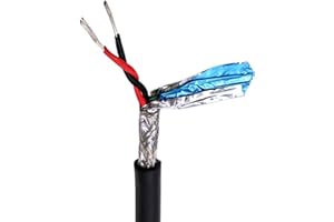 MIBSH Trunking Solid 5 Meters Signal Control Line Tin-Plated Copper Wire 24AWG 2/4/6/8Core Black Twisted Shielded Cable DIY Audio Cable Connector Loom (Size : 2 Cores 5Meters, Color : 24 AWG Black)