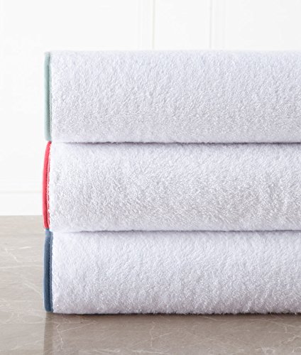 Macouba Bathroom Towel Set 600 GSM White Cotton Bath Towel Set with Pink Border/Trim| Soft, Ultra Absorbent Luxury Spa/Hotel Towel Pack of 2 Bath Towels, 2 Hand, 2 Face Washcloths - Thumbnail 6