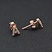 Paialco Rose Gold Plated Sterling Silver Initial Letter A Studs Earrings for Girl and Women