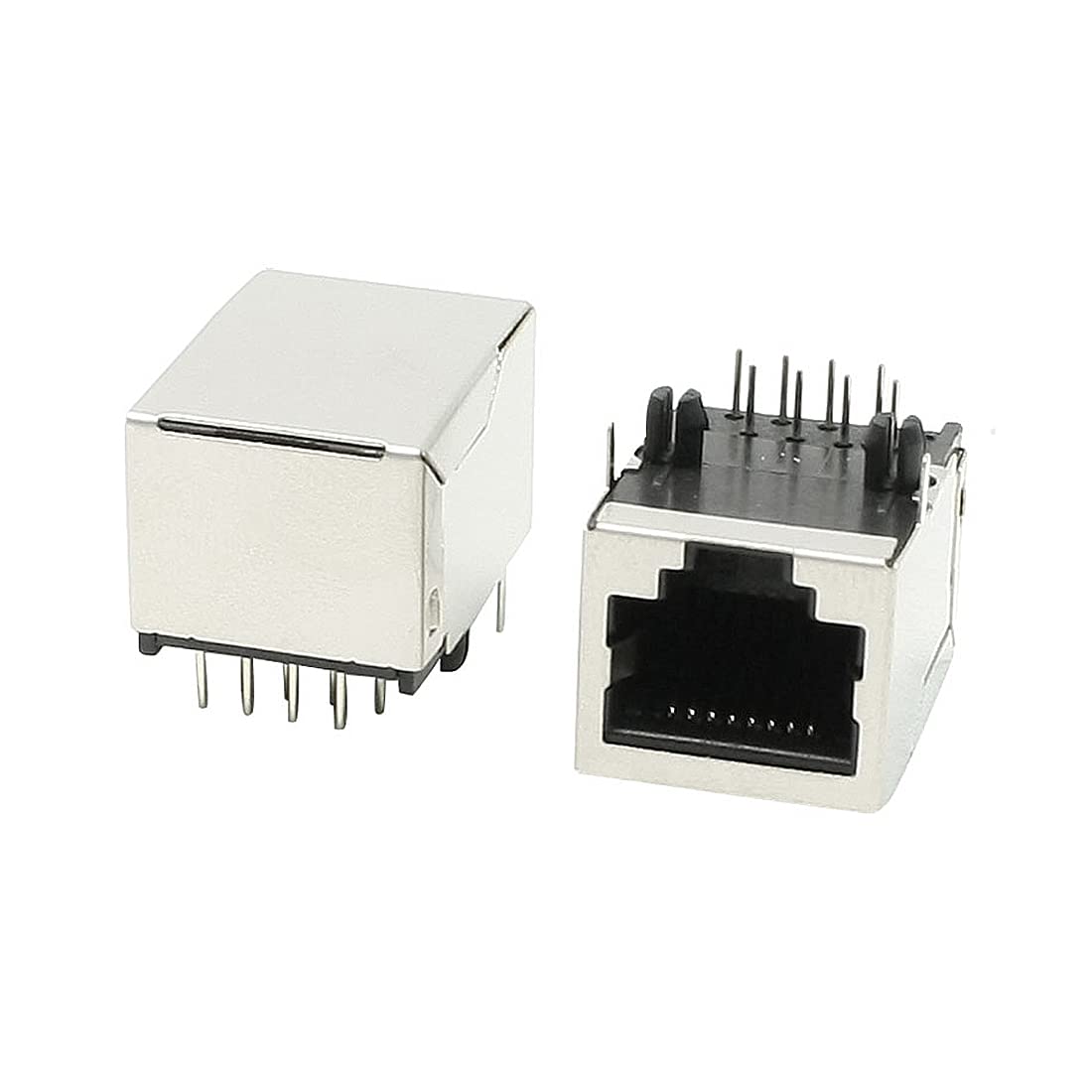 sourcing map Computer LAN CAT5/5e/6 Cable 8P8C RJ45 Female Connector PCB Jack 10Pcs