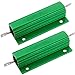 uxcell 2 Pcs Green 100 Watt 0.33 Ohm 5% Aluminum Shell Wire Wound Resistors