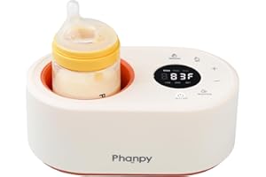 Phanpy Water-Free Bottle Warmer, 12-in-1 Multifuntion Fast Baby Bottle Warmer for Breastmilk, Bottle Warmer for Travel, Milk Warmer for Baby with Adjustable Temp Memory Function