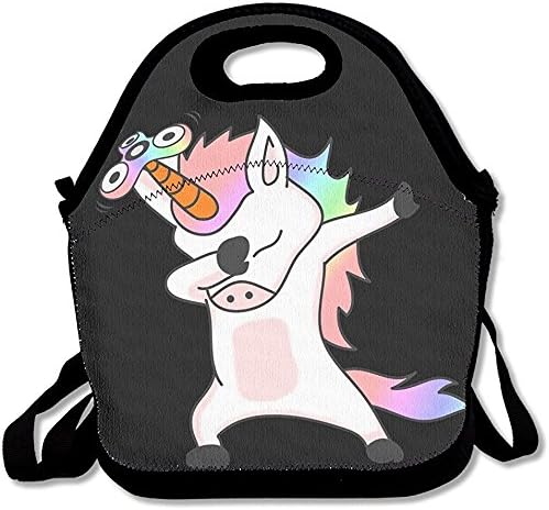 Starogs Unicorns Dabbing Reusable Ziplock Crossbody Picnic Bag Design For Office Portable Lunch Box Cooler Back To School Lunch Bag Lunch Tote Bag Box For For Women,Adults,Boys Girls