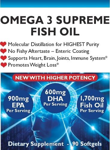 Omega 3 Supreme With Enteric Coating - 900mg EPA 600mg DHA Per Serving