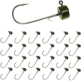 Reaction Tackle Mushroom Jig Heads for Ned Rig Finesse Bass Fishing, Stand-Up Design with Standard and EWG Hook Options (25-Pack)