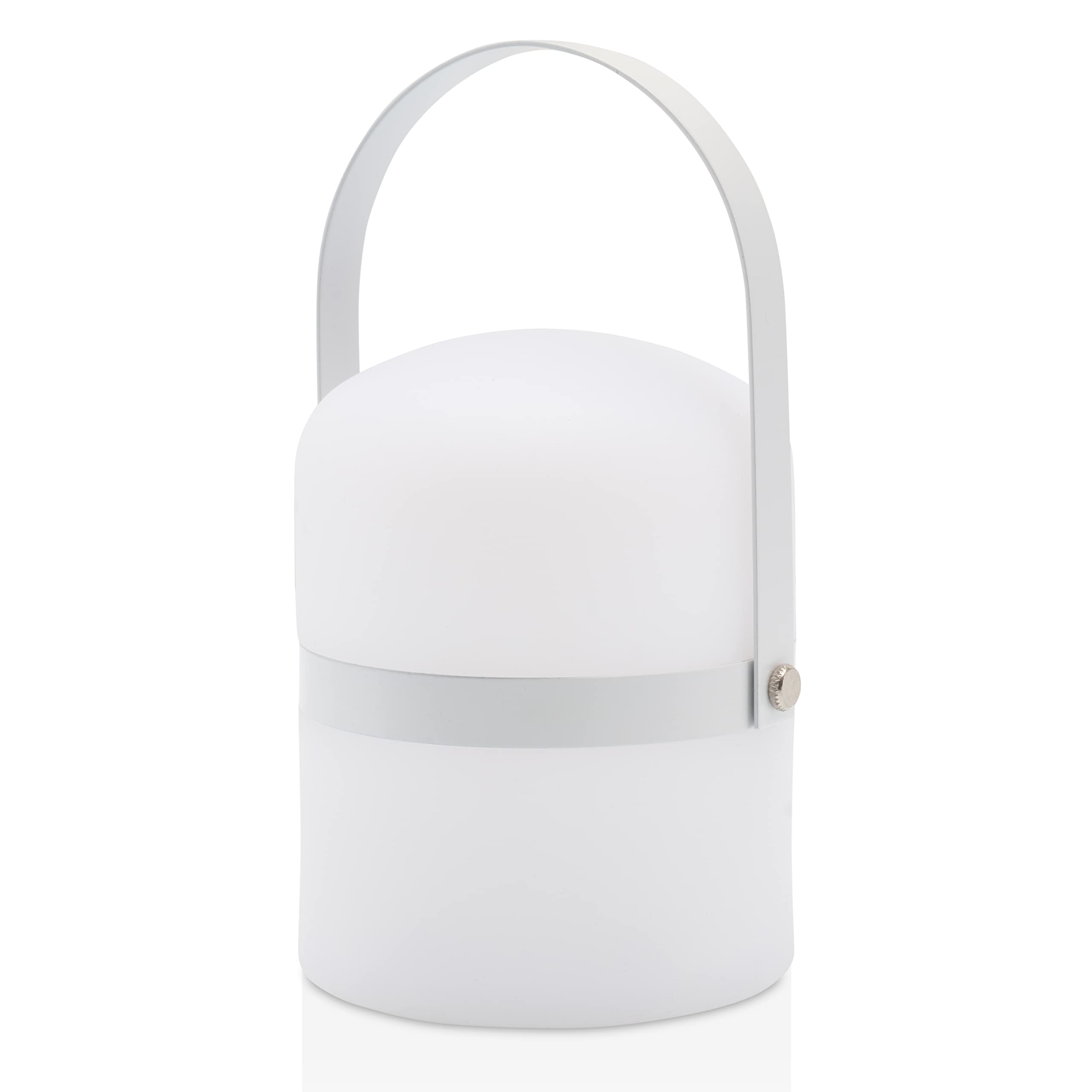 LUUK LIFESTYLE Wireless LED Lantern for Outdoors, Weatherproof Decorative Light for Garden and Balcony, Modern and Simple, in White