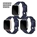 Wepro Band Compatible with Fitbit Versa 2 Bands for Women Men, Soft Band Compatible with Fitbit Versa Bands, Sport Waterproof Breathable Replacement Wristbands Strap for Versa Lite, Small, Navy Blue