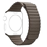 Apple Watch Band 42mm, BRG Leather Loop with Adjustable Magnetic Closure iWatch Band Replacement Bracelet Strap for Apple Watch Sport and Edition 42mm Medium - Brown