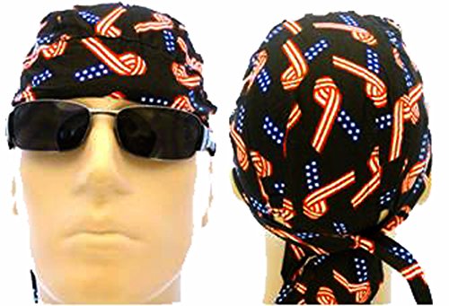 Doo Rag Set of 4 American Flag Food Service Skull Cap Head Wrap Chef Cook