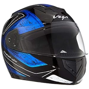 Vega Edge Dx Crystal Black Blue Helmet-L