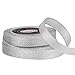 VATIN Glitter Metallic Silver Ribbon 5/8 inches Wide Sparkly Fabric Ribbon for Gift Crafters Sewing Wedding Party Brithday Wrap Card Making Hair Bows Floral Projects 25 Yards/Roll x 2 Rolls