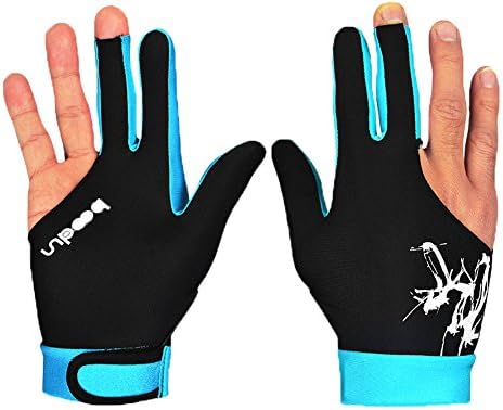 Dou7ble Li Men's Professional Billiards Gloves 3 Fingers Carom Snooker Pool Cue Shooters Hunting Gloves Lycra Gloves