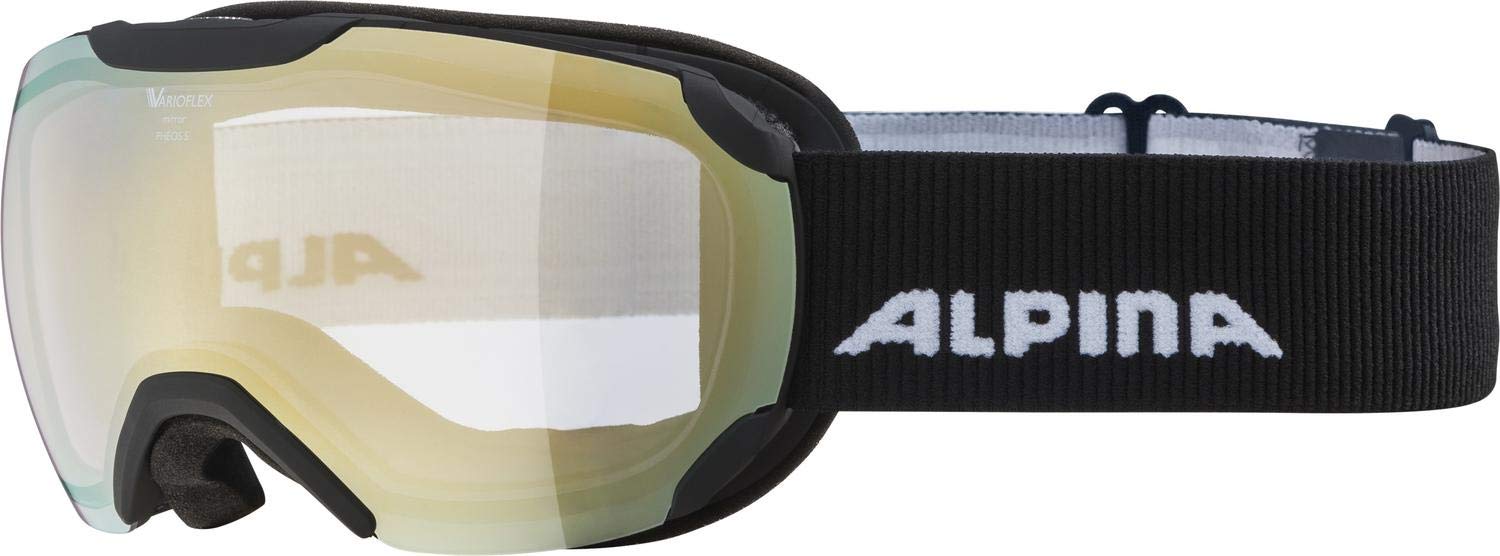 ALPINA Unisex - Adult, PHEOS S VM ski goggles, black matt, One Size