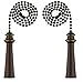 Ciata Trophy Pull Chain in Oil Rubbed Bronze Finish with 12 inch Beaded Chain - 2 Pack