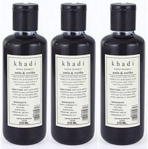 Khadi Herbal Amla &amp; Reetha Shampoo - 210 ml (Pack of 3)
