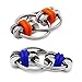 SENQIAO Flippy Chain Fidget Toy with Durable Rust Resistant Rings and Chain Parts Perfect Device (Blue+Orange)