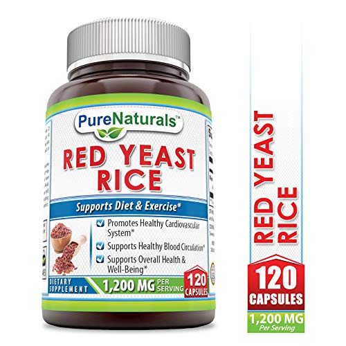 Pure Naturals Red Yeast Rice Dietary Supplement, 1200 Mg, 120 Count Pure Naturals Red Yeast Rice Dietary Supplement, 1200 Mg, 120 Count