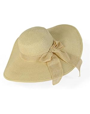 Big Bow Ribbon Female Beach Hat Large Eaves Hats Straw Cap Sun Vacation For Women Beige