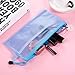 Bememo 14 Pieces 7 Colors Waterproof Zipper Pouch Pen Pencil Pouch Plastic Double Layer File Bag
