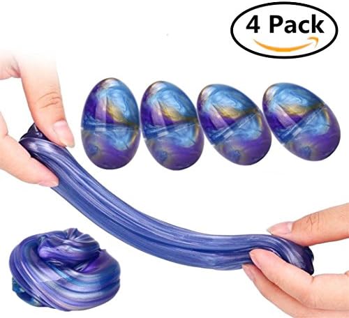 Soft Egg Slime MerryMore Colorful Fluffy Floam Slime Mud Scented Stress Relief Toy Sludge Toys for Kids and Adults (4 pack 8 oz)