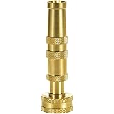 Heavy-Duty Brass Hose Nozzle, Adjustable Twist Hose Nozzle, Jet Sweeper Nozzle, Garden Sprayer