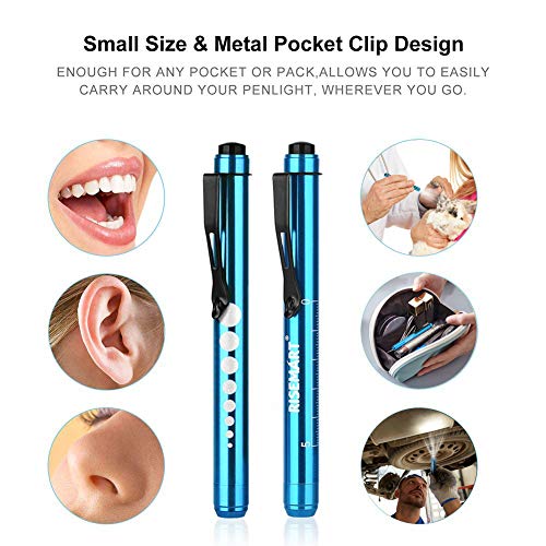 RISEMART Medical Pen Lights with Pupil Gauge for Nurses Doctors