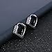 PunkTracker Square Vintage Gothic Hoop Earring Small Stainless Steel Punk Rock Huggie Earrings for Men