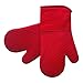 Heat Resistant Kitchen Oven Mitts 500 F With Non-Slip Silicone Cotton Set of 2,Oven Gloves and Pot Holder for BBQ Cooking Baking Grilling Barbecue Microwave Machine Washable Red