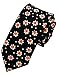 LaiGouMai Men's Fashion Causal Black Floral Printed Linen Tie Necktie