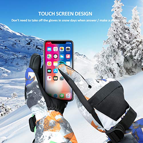 Winter Ski & Snowboard Gloves Waterproof, Touchscreen & Breathable Snow Gloves for Skiing, Snowboarding, Shoveling, Motorcycle, Racing, Fits Both Mens & Womens