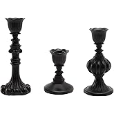 Candle Stick Candle Holder Set - Black Christmas Candlestick Holder Modern Baroque Home Decor for Coffee Table for Kwanzaa Easter Centerpiece Dinning Room Wedding Set of 3 Guichifun