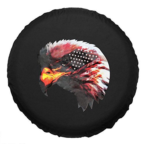 Eagle Head Spare Wheel Tire Cover Black Canvas Waterproof 15-17inch (17inch) - Thumbnail 7