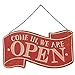 NIKKY HOME Rustic Double Sided Wooden Open and Closed Signs with Chain Hand, 11.87 x 0.37 x 10.87 Inches