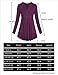 SeSe Code Plus Size Work Long Sleeve Blouse for Women Dressy Empire Waist Tunics Loose Fitting Tops Wear with Leggings Purple