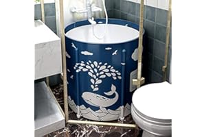 XIMI AOMAI Small Space Portable Bathtub for shower stall, Foldable Soaking Bathing Tub for Adults, Japanese SPA Soaking Standing Bathroom Bath Tub, Ideal for Hot Bath Ice Bath