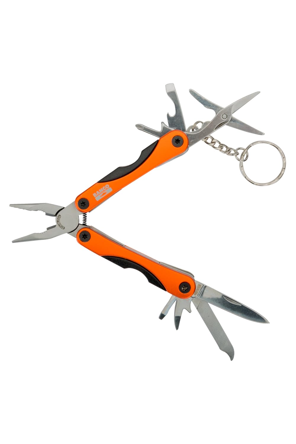 Bahco MTT121 Mini Multi Tool with Key Ring, Multicoloured