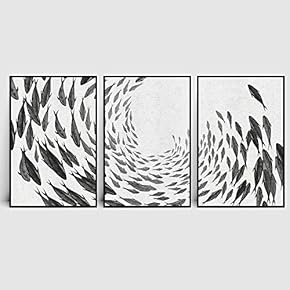 signwin 3 Piece Framed Canvas Wall Art Black...