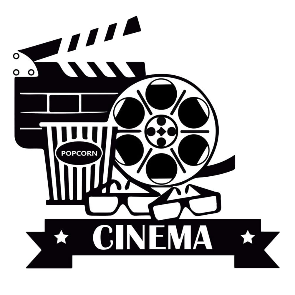 ARTIBETTER Movie Theater Wall Sticker Decorative Wall Decal Creative Cinema Themed Home Landscape Prop for Smooth Surfaces Easy to Apply Remove for Home Decor