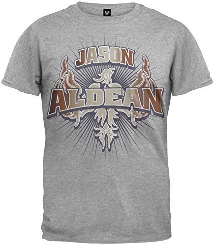 Jason Aldean - Mens Phoenix Logo Soft T-shirt Large Grey