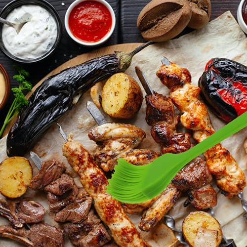 FADIKX 3Pcs Bbq Brushes for Sauce Silicone Basting Pastry Brush Spread Oil Butter Baste Pastries Cakes Meat Sausages Desserts, Food Grade, Dishwasher safe(Green Pink & Orange)